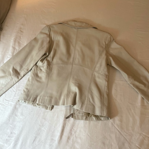 Vintage Kenneth Cole White Leather Motorcycle Jacket - Picture 2 of 8